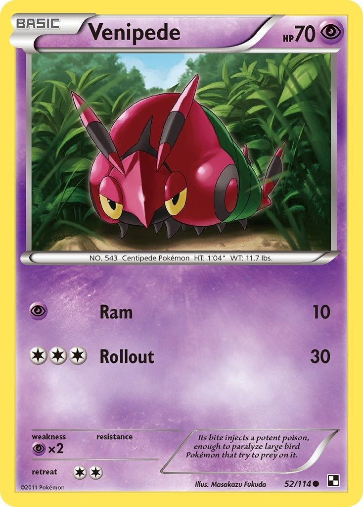 Venipede (52/114) (Black and White) (BLW)