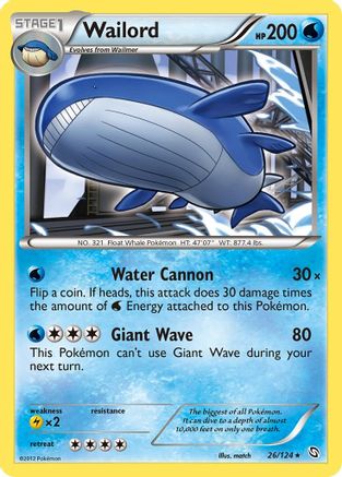 Wailord 026/124 - Dragons Exalted Holofoil