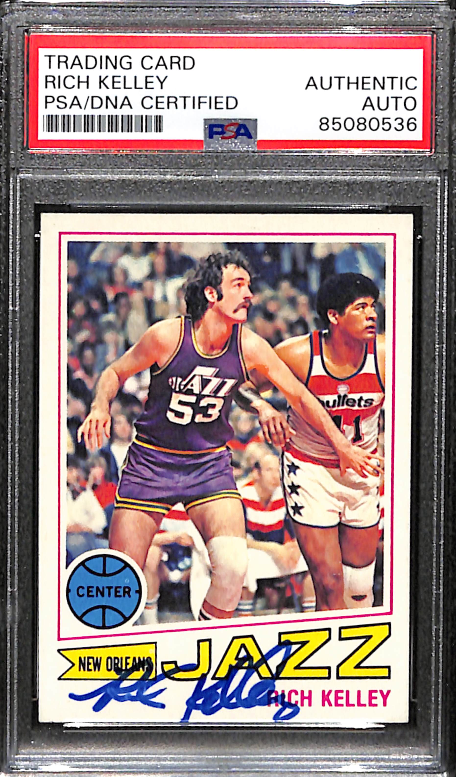 Rich Kelley Signed 1977 Topps Card #67 New Orleans Jazz PSA/DNA 185715