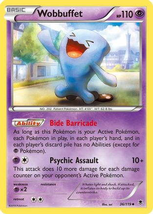Wobbuffet 036/119 - XY  Phantom Forces Reverse Holofoil