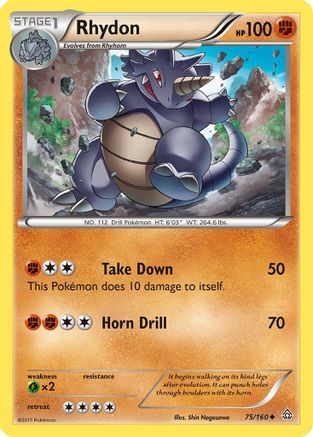 Rhydon 075/160 - XY  Primal Clash Reverse Holofoil