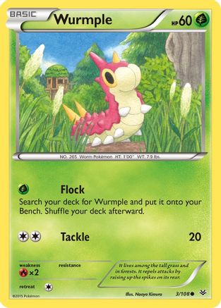 Wurmple 003/108 - XY  Roaring Skies Reverse Holofoil
