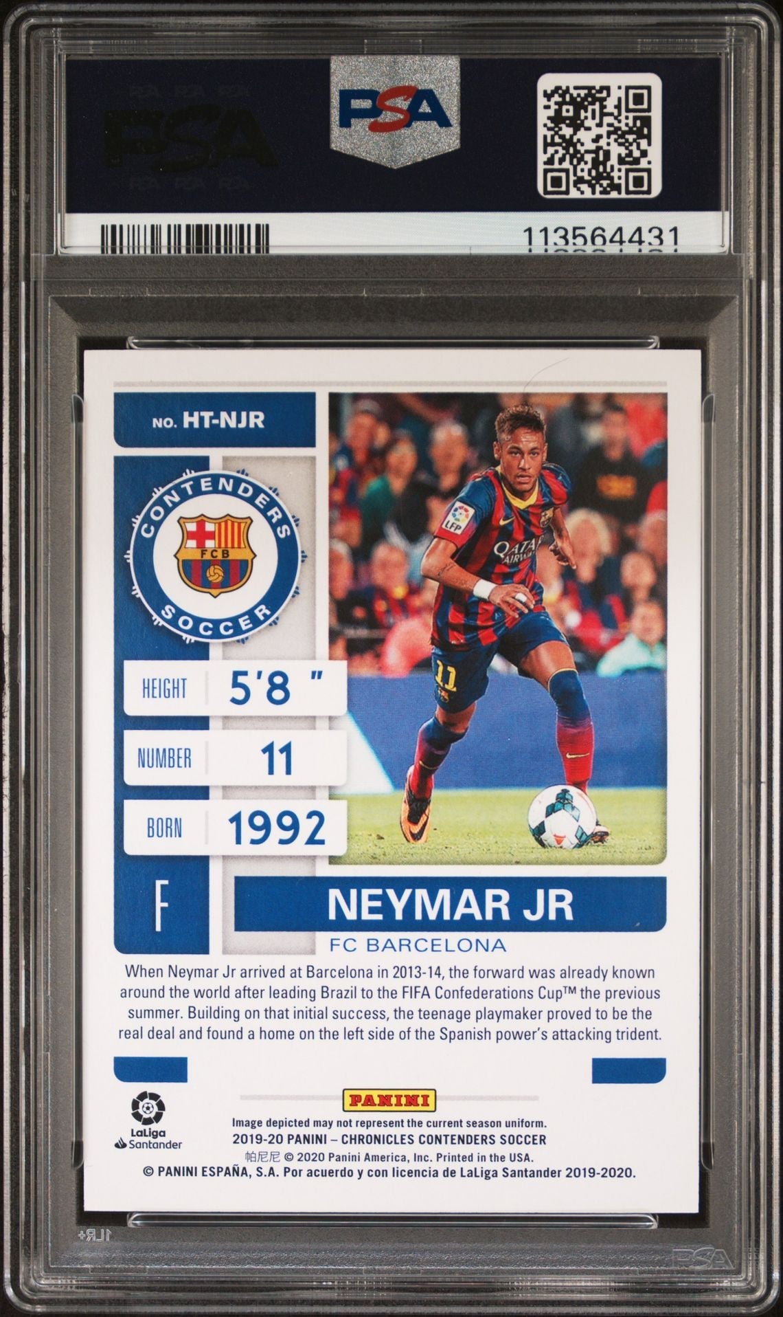 Neymar Jr Signed 2019 Panini Chronicles Historic Ticket - PSA 9 AUTO 9