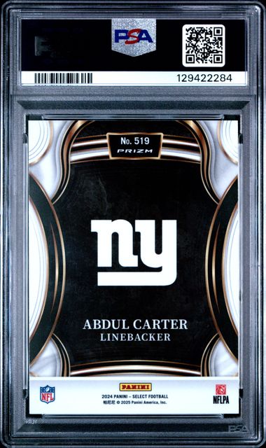 Graded 2024 Panini Select XRC Abdul Carter #519 Rookie RC Football Card PSA 10 Gem Mint