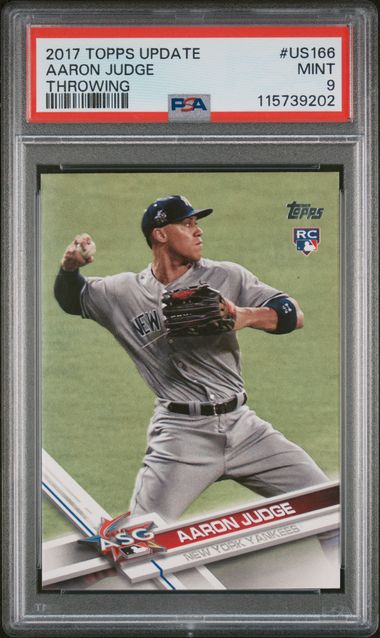 Graded 2017 Topps Update Aaron Judge #US166 Throwing Rookie RC Baseball Card PSA 9 Mint