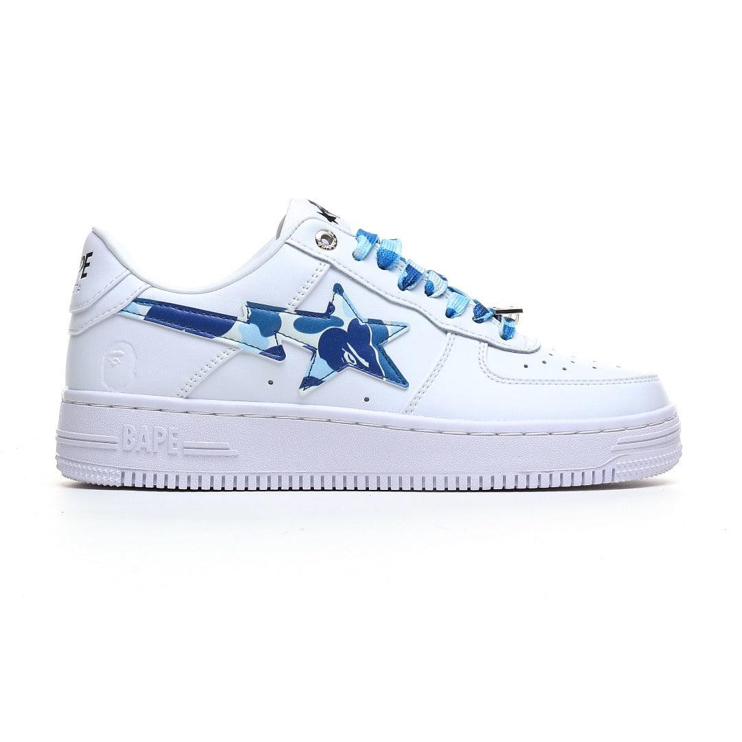 A Bathing Ape Bape Sta Low Camo White Blue Sneakers