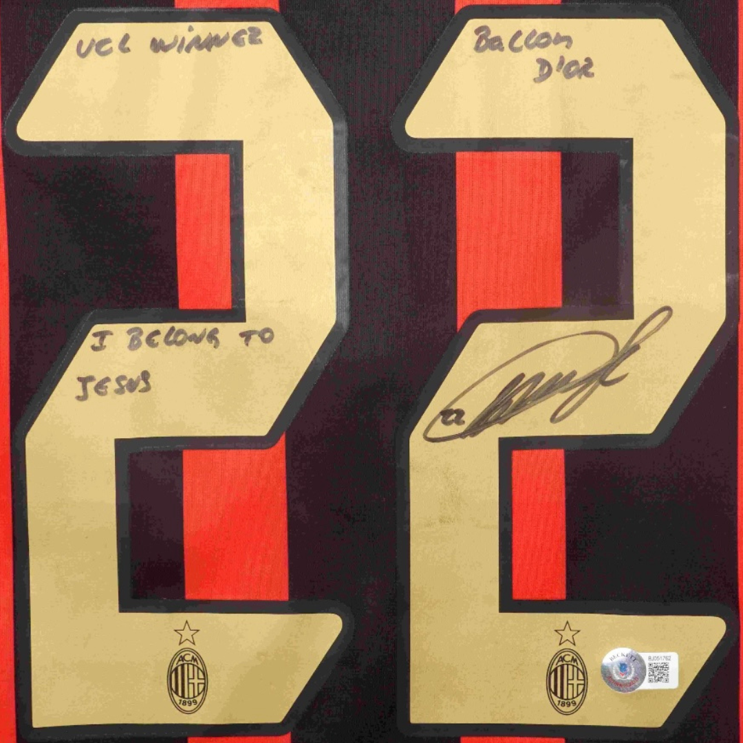 Kaka Signed & Inscribed AC Milan Jersey with Beckett COA - I Belong To Jesus