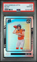 Graded 2024 Panini Donruss Optic Bo Nix #209 Holo Rookie RC Football Card PSA 10 Gem Mint
