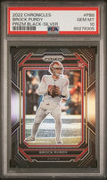 Graded 2022 Panini Chronicles Brock Purdy #PB8 Prizm Black Silver Rookie RC Football Card PSA 10 Gem Mint