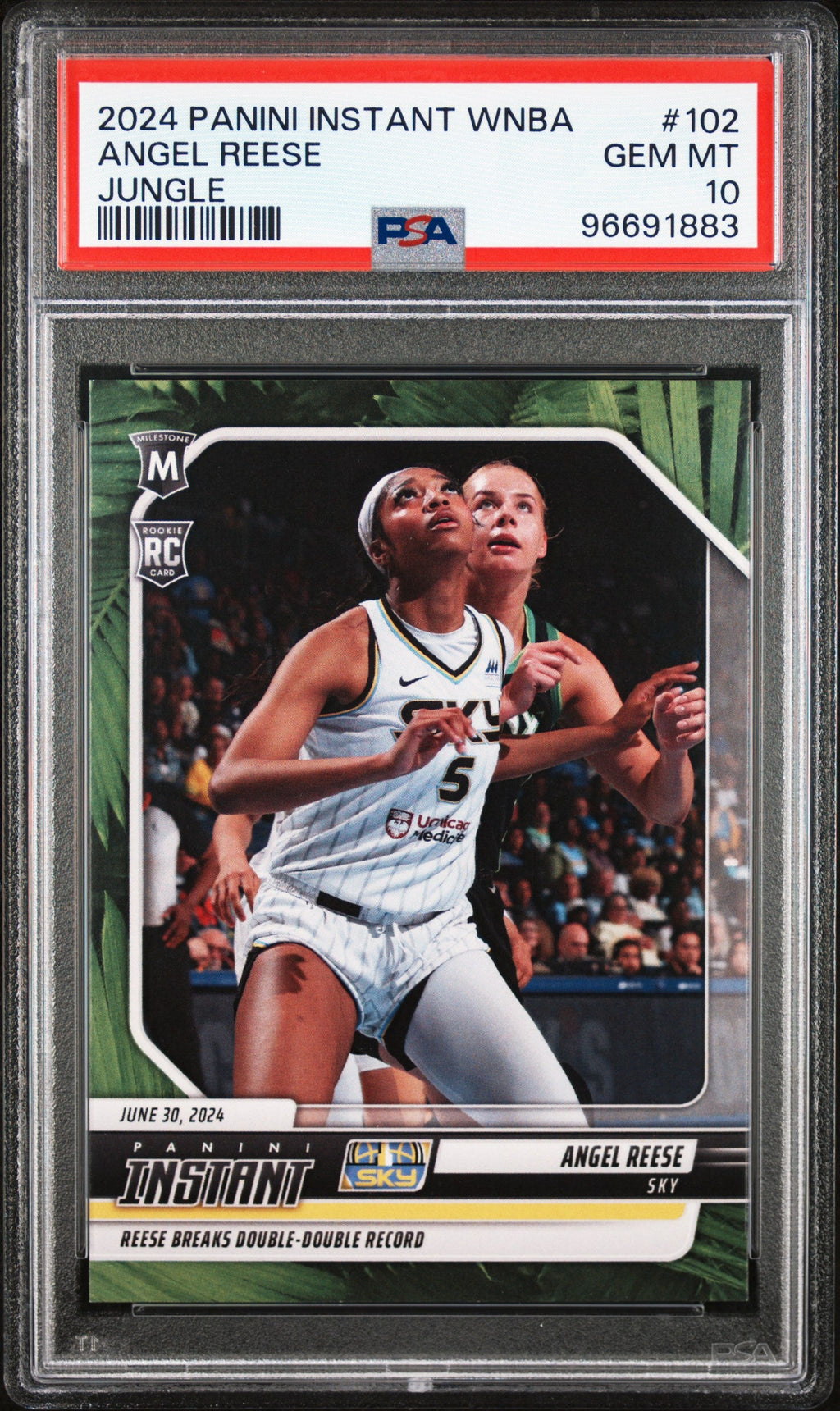 Graded 2024 Panini Instant WNBA Angel Reese #102 Jungle /25 Rookie RC Basketball Card PSA 10 Gem Mint