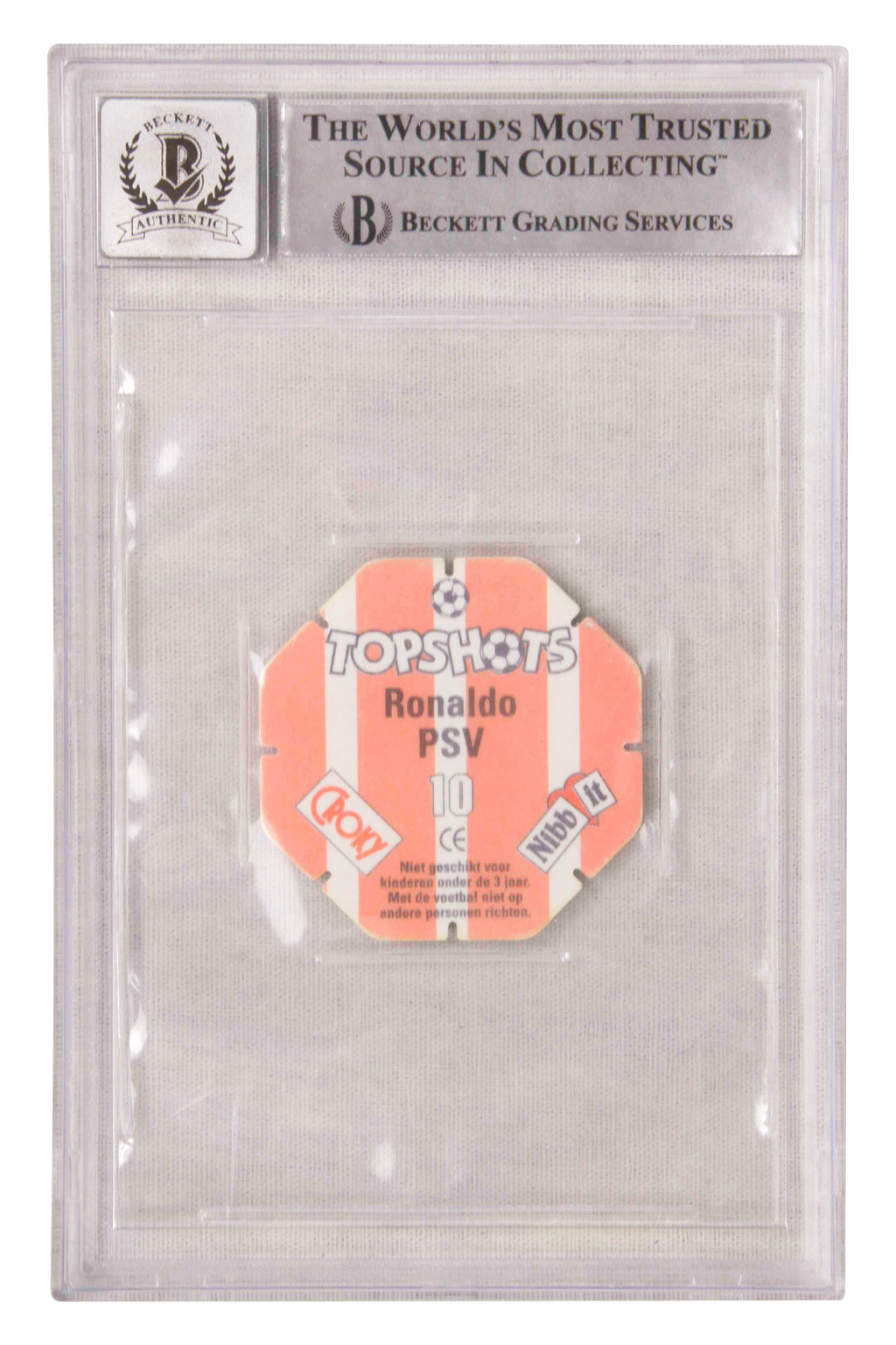 Ronaldo Nazario Signed 1995-96 Croky Nibb IT Topshots #10 – BGS 10 Autograph
