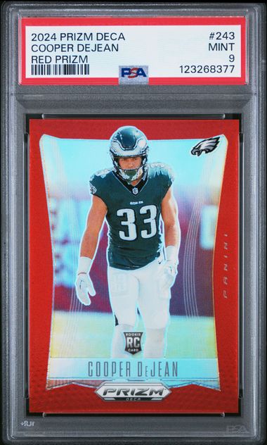 Graded 2024 Panini Prizm Deca Cooper DeJean #243 /199 Rookie RC Football Card PSA 9 Mint