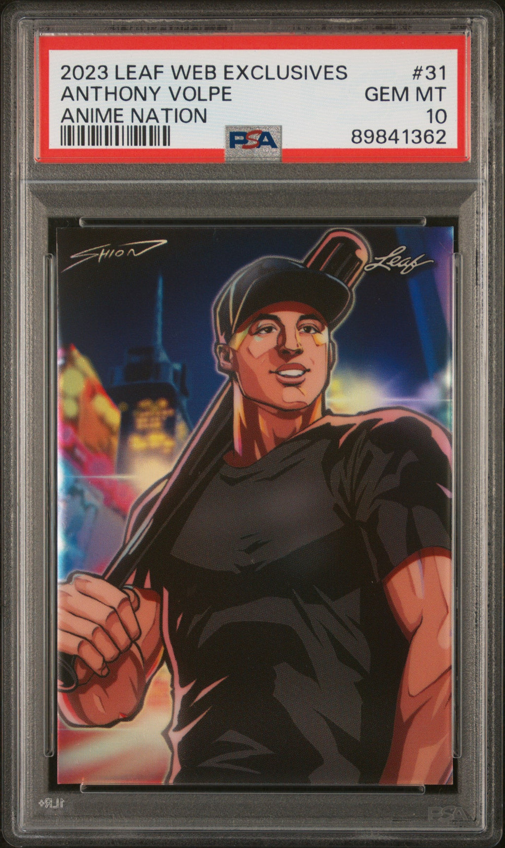 Graded 2023 Leaf Web Exclusives Anthony Volpe #31 Anime Nation /229 Rookie RC Baseball Card PSA 10 Gem Mint