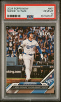 Graded 2024 Topps Now Shohei Ohtani #801 First Career Post Season Home Run Baseball Card PSA 10 Gem Mint