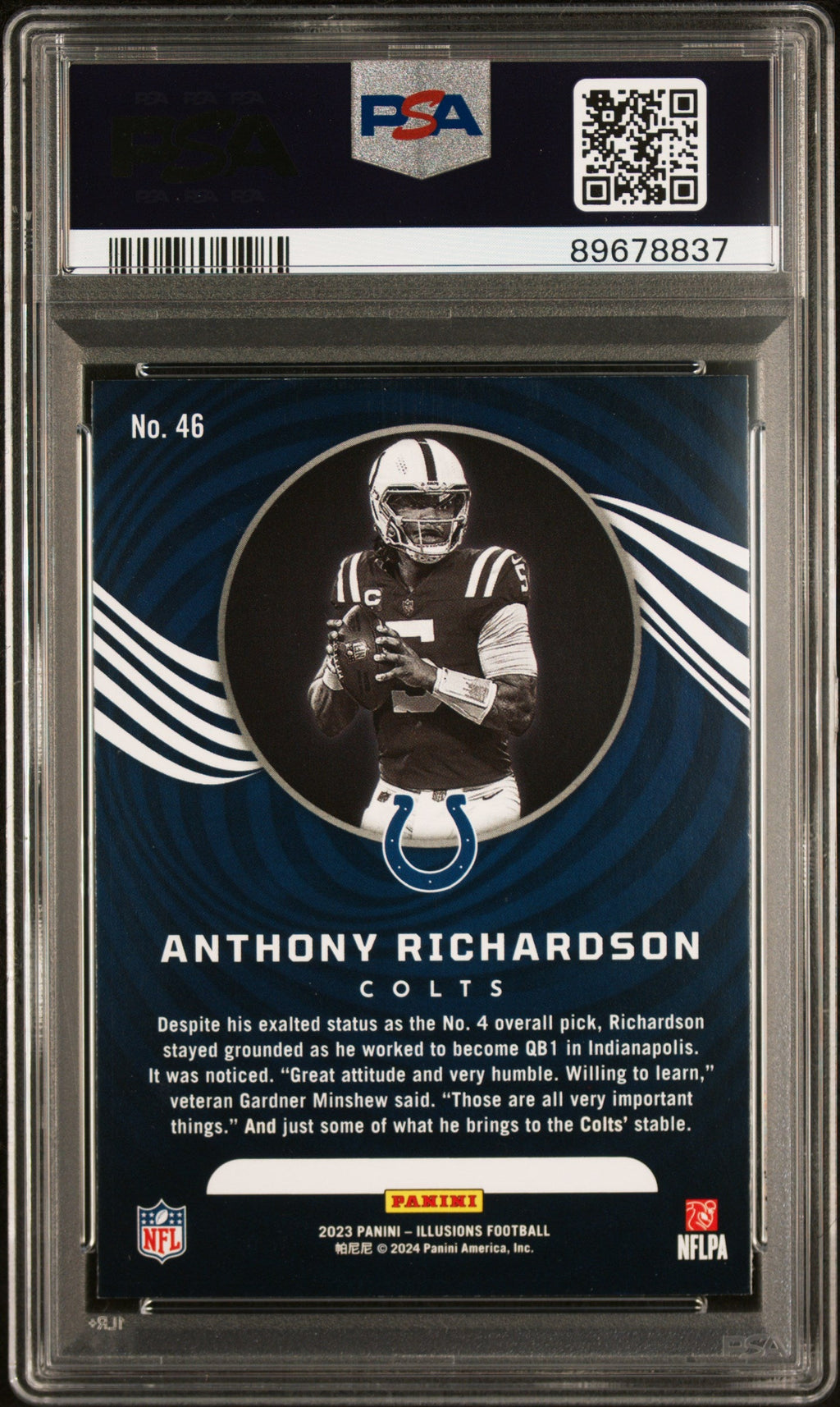 Graded 2023 Panini Illusions Anthony Richardson #46 Retail Rookie RC Football Card PSA 10 Gem Mint