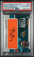 Graded 2024 Panini Instant NFL Brian Thomas Jr #PP1 Pylon Penmanship /10 Rookie RC Football Card PSA Authentic Auto