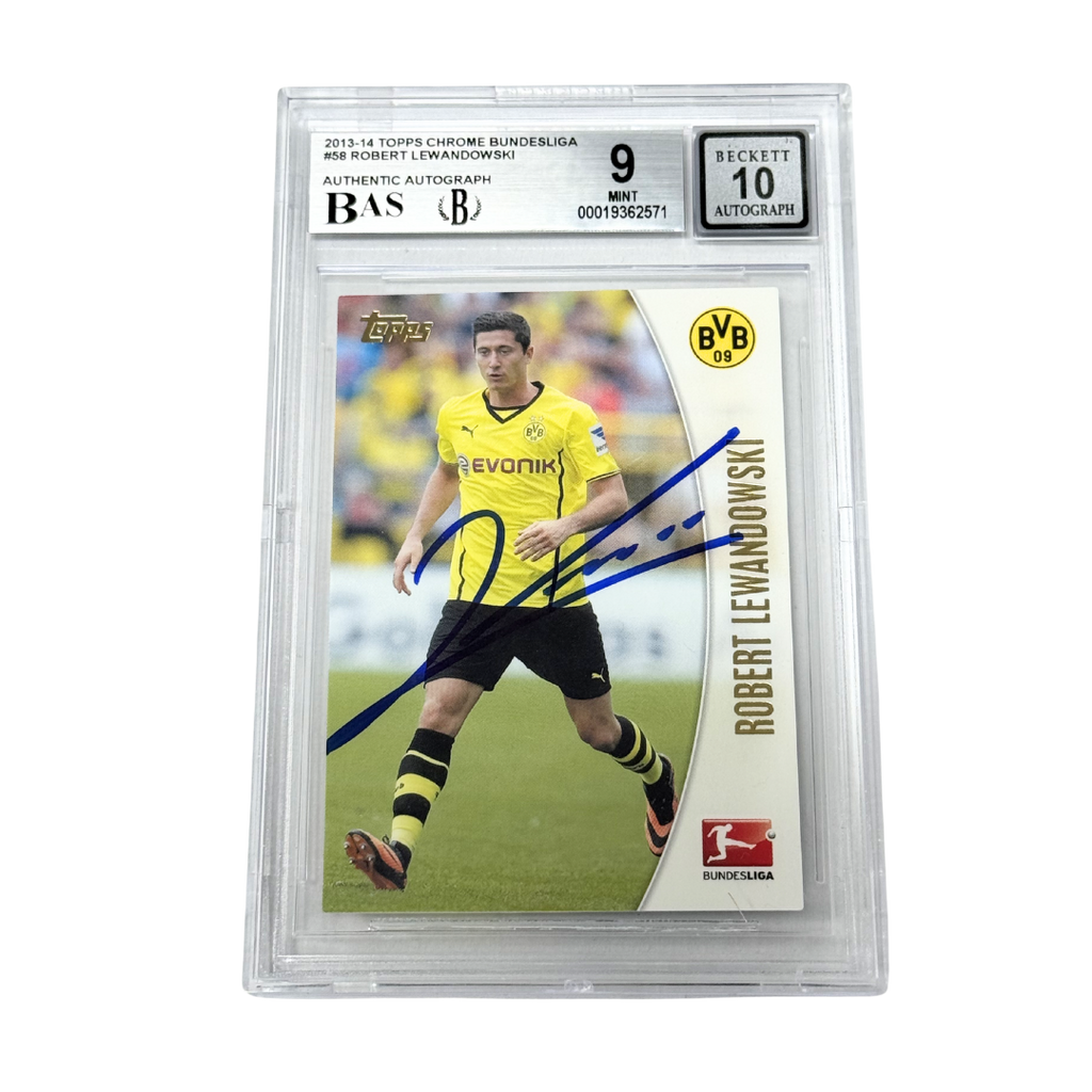 Robert Lewandowski Signed 2013-14 Topps Chrome Bundesliga #58 - BGS 9 AUTO 10
