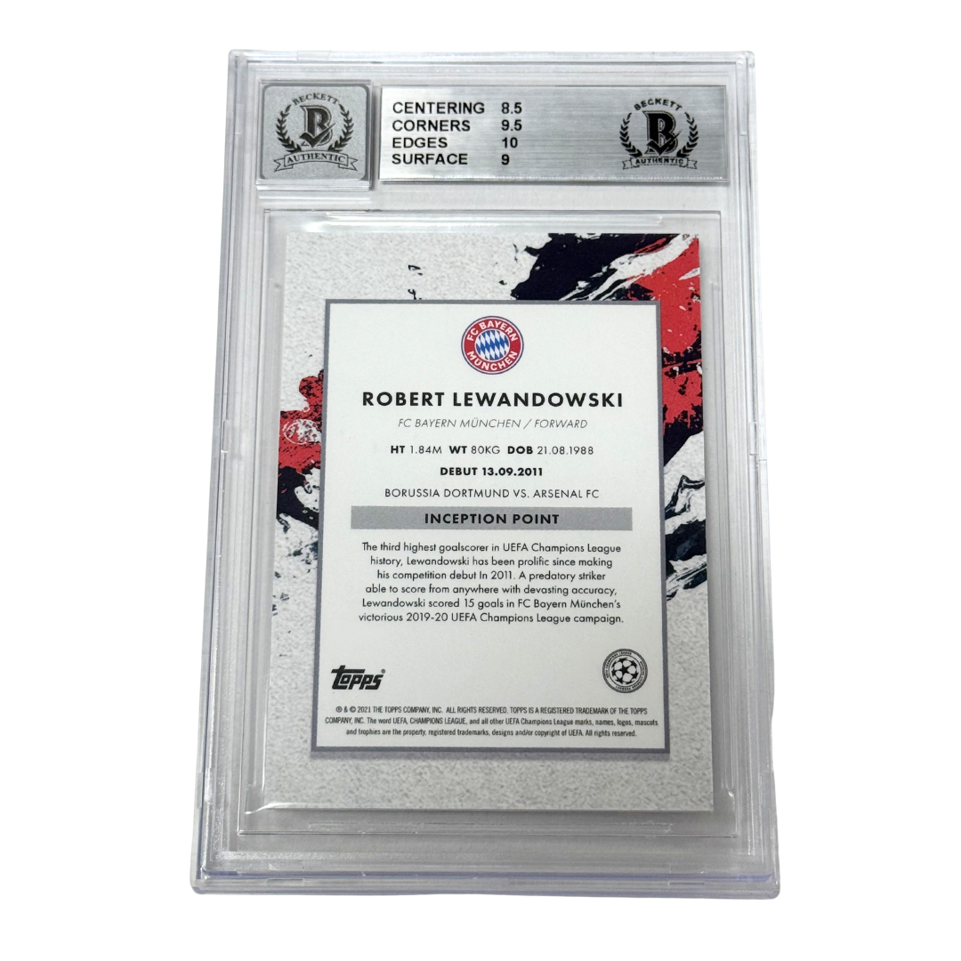 Robert Lewandowski Signed 2020-21 Topps Inception UCL - BGS 9 AUTO 10
