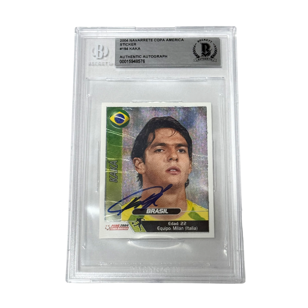 Kaka Signed 2004 Navarrete Copa America Sticker - BGS Authentic