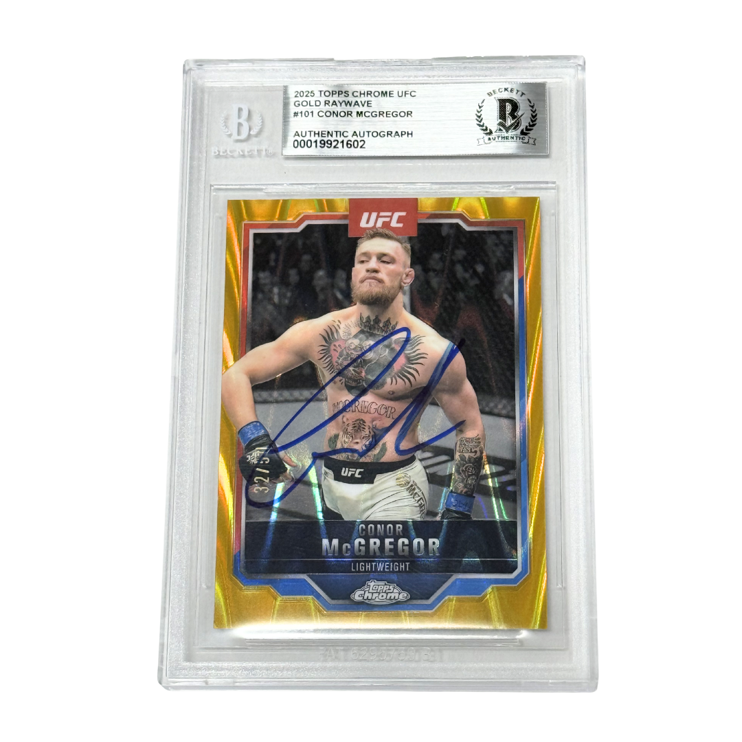 Conor McGregor Signed 2025 Topps Chrome UFC Gold Raywave /50 - BGS Authentic