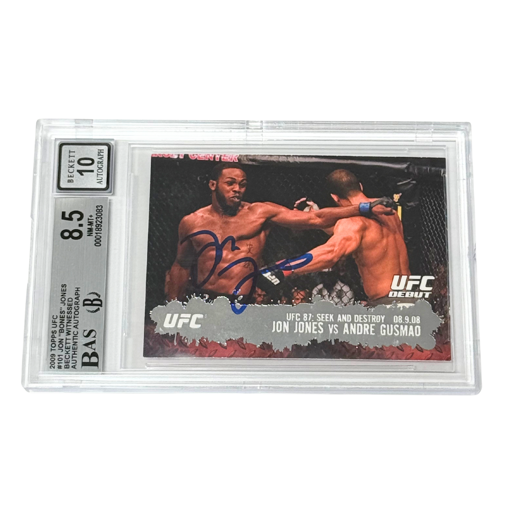 Jon Jones Signed 2009 Topps UFC Seek and Destroy Rookie – BGS 8.5 AUTO WITNESSED