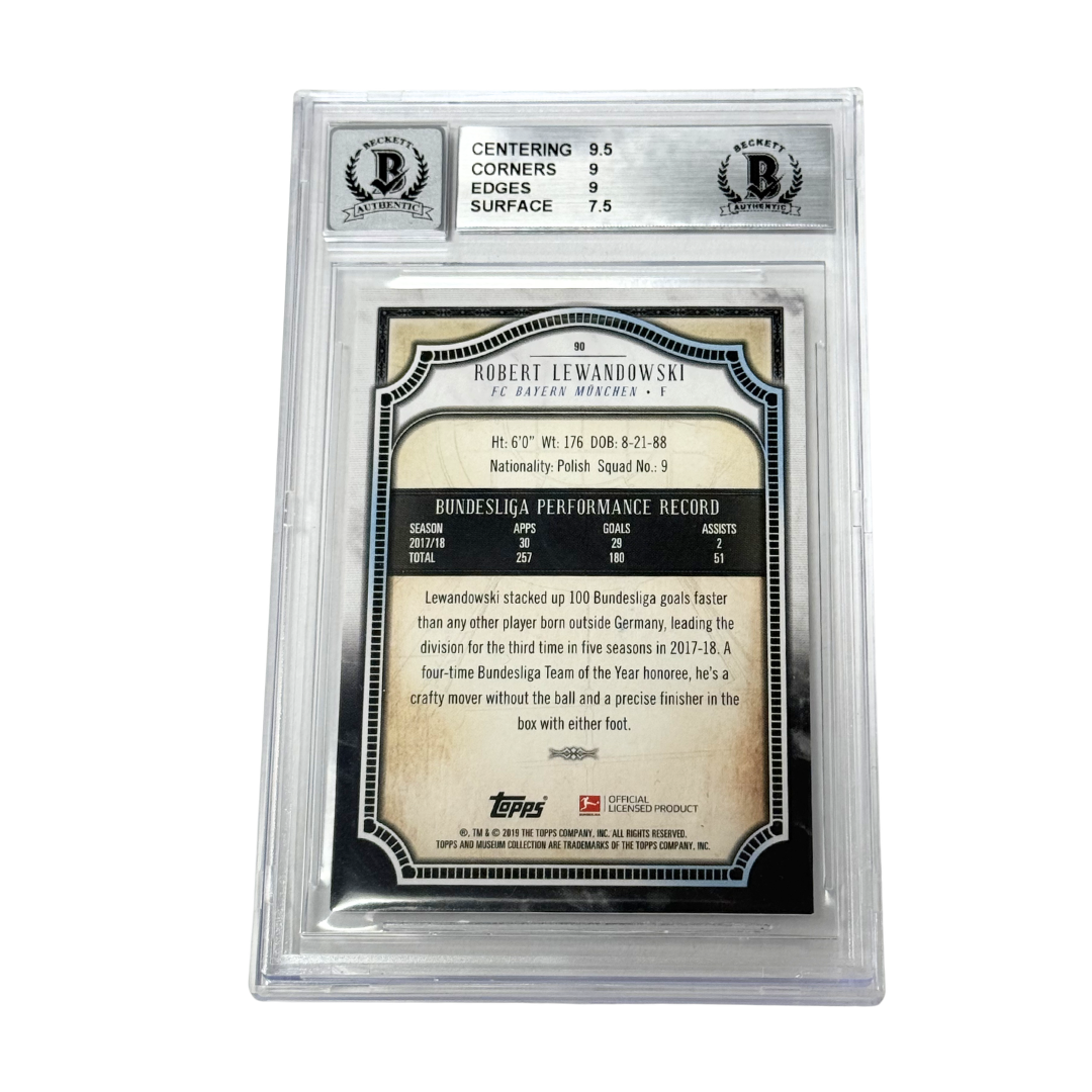 Robert Lewandowski Signed 2018-19 Topps Museum Bundesliga Gold /50 - BGS 8.5