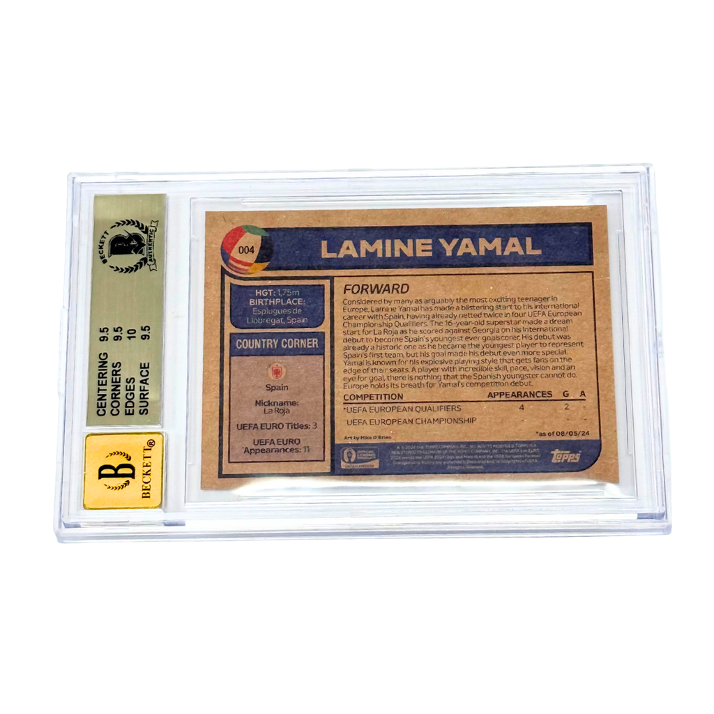 Lamine Yamal Signed 2024 Topps Living Road to EURO Rookie – BGS 9.5 AUTO 10