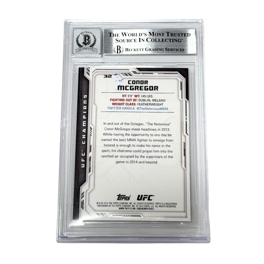 Conor McGregor Signed 2014 Topps UFC Champions - BGS AUTO 10