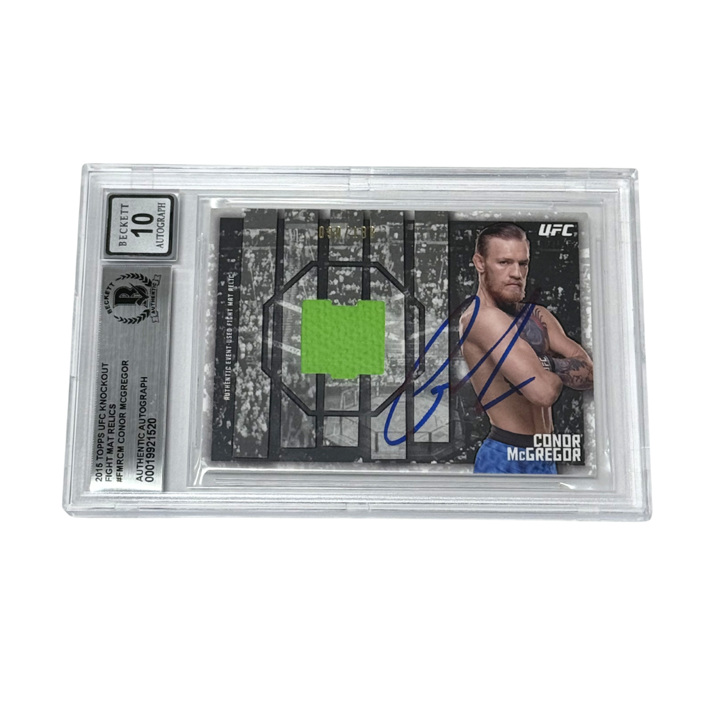 Conor McGregor Signed 2015 Topps UFC Knockout Fight Mat Relics - BGS AUTO 10