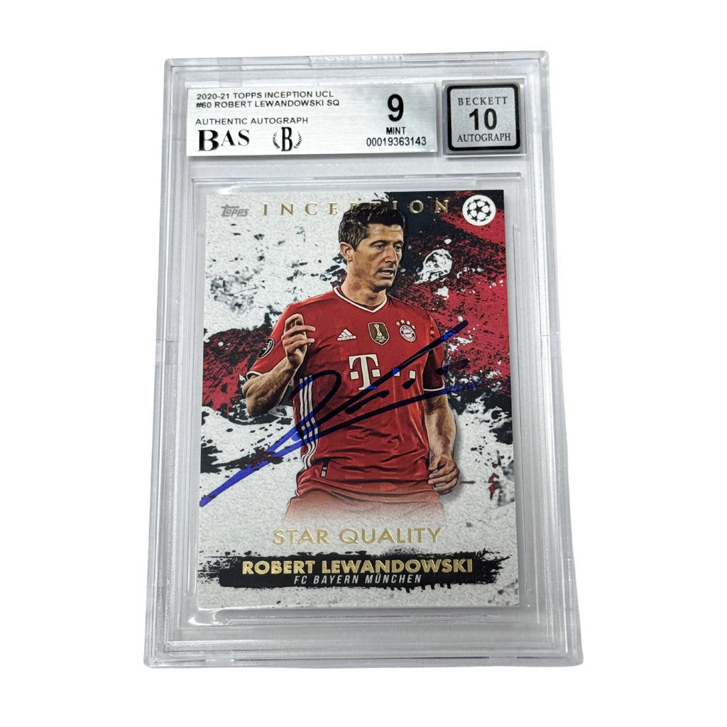 Robert Lewandowski Signed 2020-21 Topps Inception UCL - BGS 9 AUTO 10