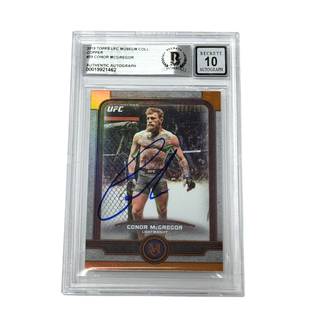 Conor McGregor Signed 2015 Topps UFC Knockout Fight Mat Relics - BGS AUTO 10