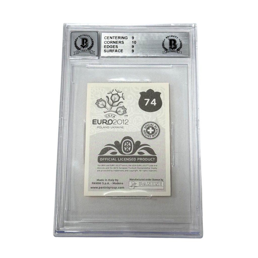 Robert Lewandowski Signed 2012 Panini EURO Platinum Edition Sticker - BGS 9