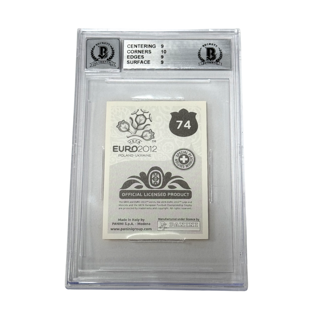 Robert Lewandowski Signed 2012 Panini EURO Platinum Edition Sticker - BGS 9