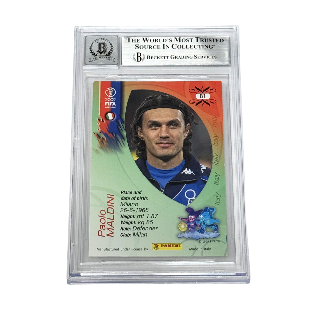 Paolo Maldini Signed 2002 Panini World Cup Opening Series – BGS 10 AUTO