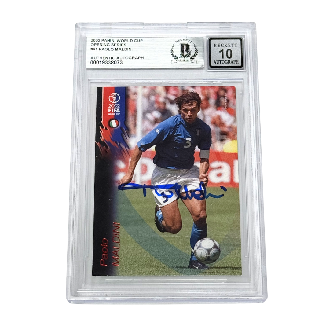 Paolo Maldini Signed 2002 Panini World Cup Opening Series – BGS 10 AUTO