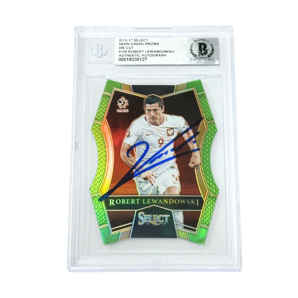 Robert Lewandowski Signed 2016 Panini Select Green Die Cut /60 - BGS Authentic