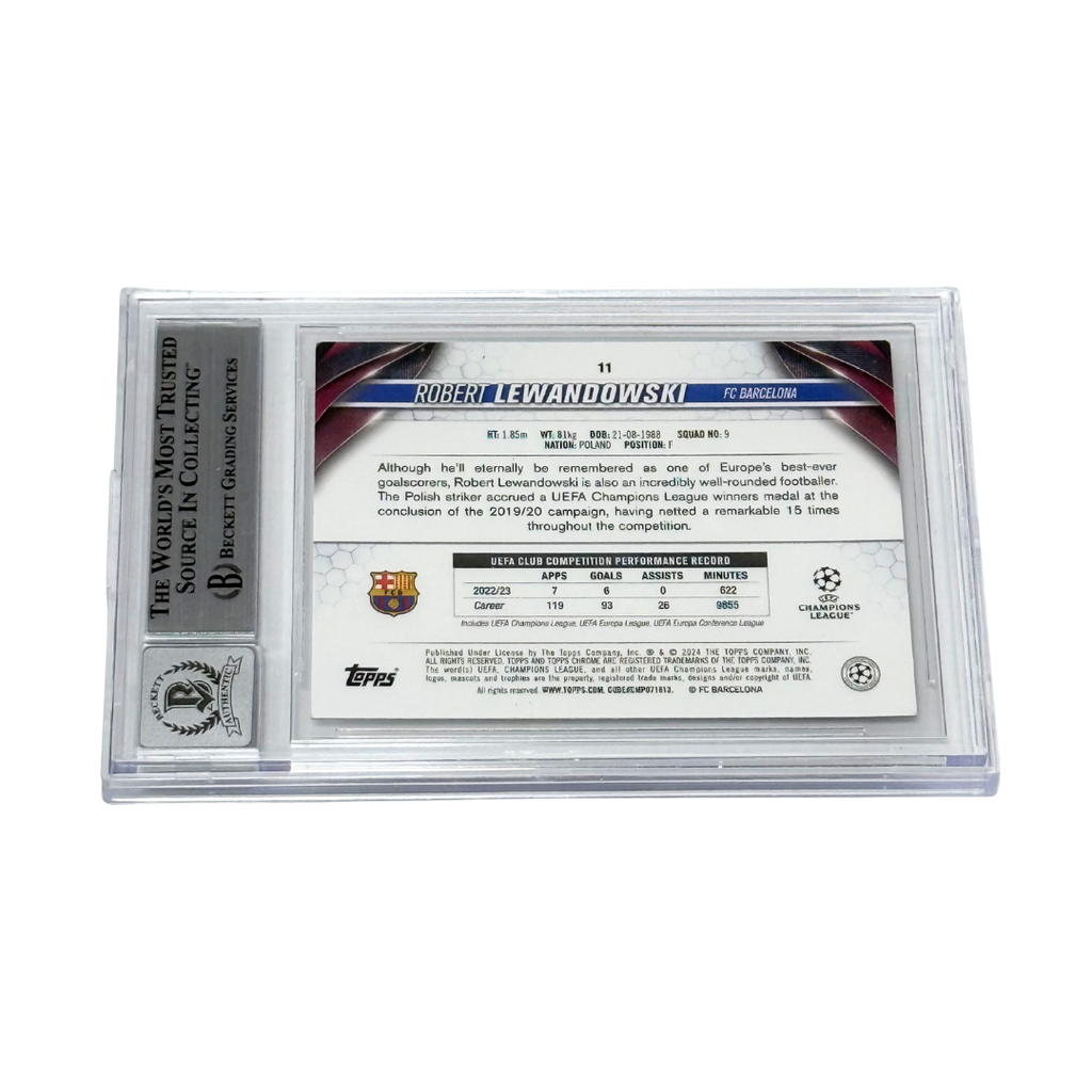 Robert Lewandowski Signed 2023 Topps Chrome UCC Toppsfractor /52 - BGS 10 AUTO
