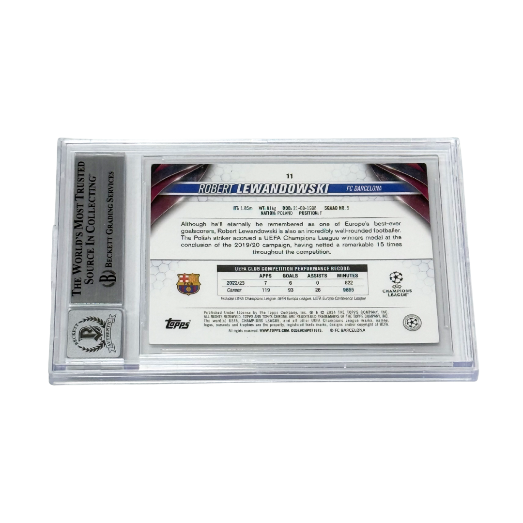 Robert Lewandowski Signed 2023 Topps Chrome UCC Toppsfractor /52 - BGS 10 AUTO