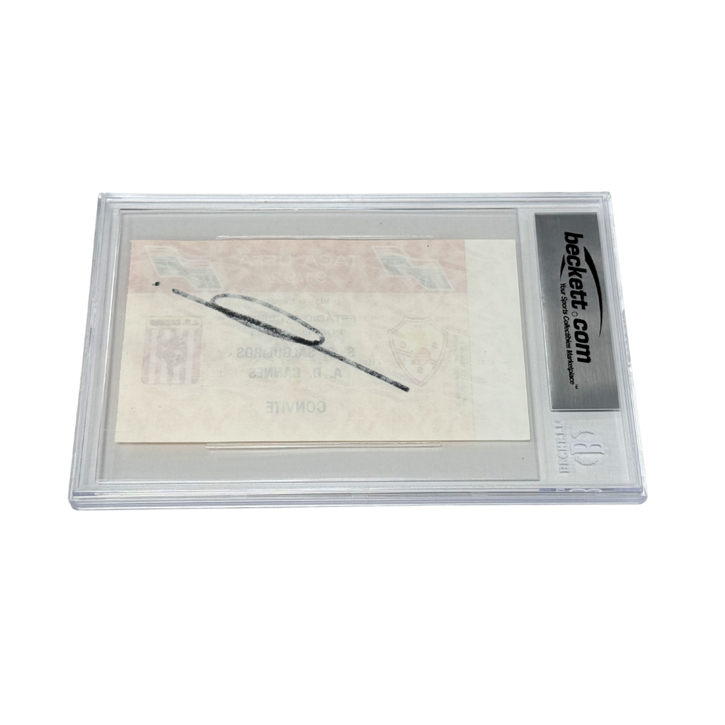 Zinedine Zidane Signed 1991 European Cup Debut Ticket - BGS Authentic