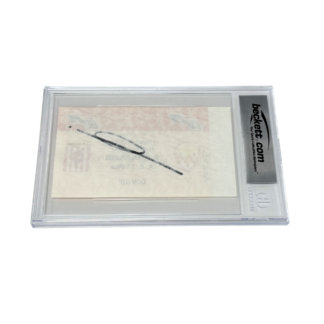 Zinedine Zidane Signed 1991 European Cup Debut Ticket - BGS Authentic