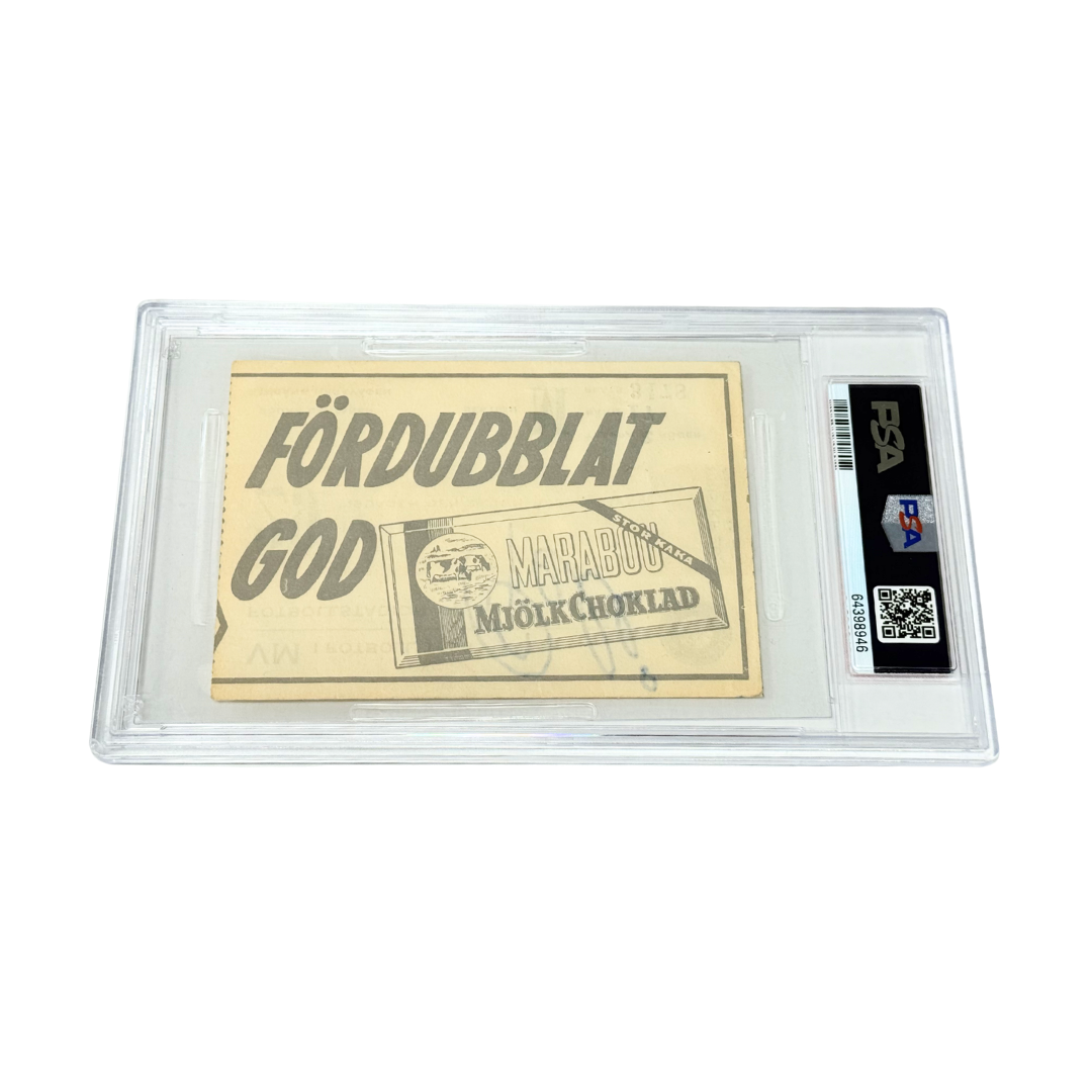 Pele Signed 1958 World Cup Semi Final Ticket - PSA 2