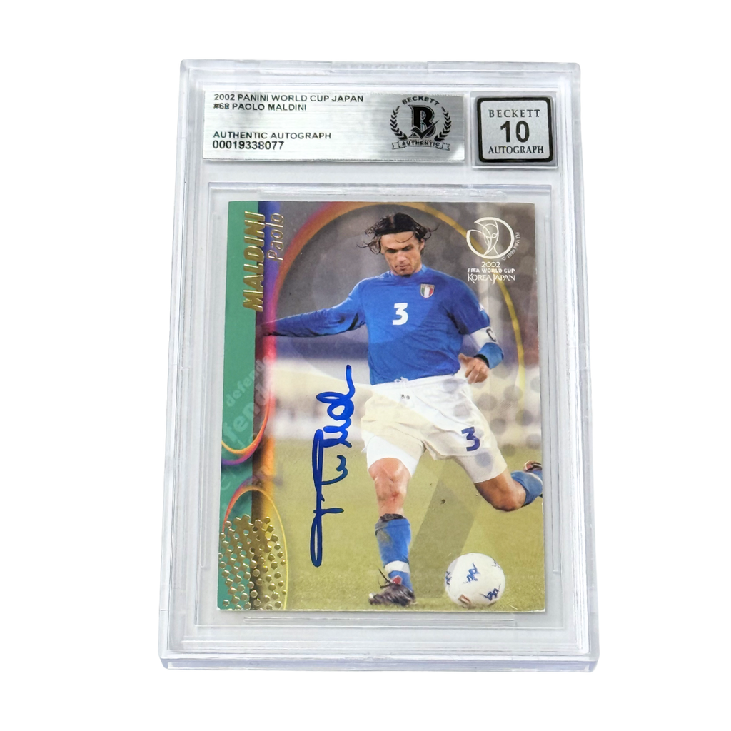 Paolo Maldini Signed 2002 Panini World Cup Japan #68 – BGS 10 AUTO
