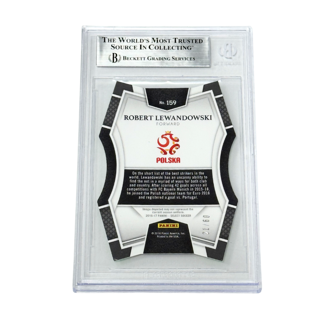 Robert Lewandowski Signed 2016 Panini Select Green Die Cut /60 - BGS Authentic
