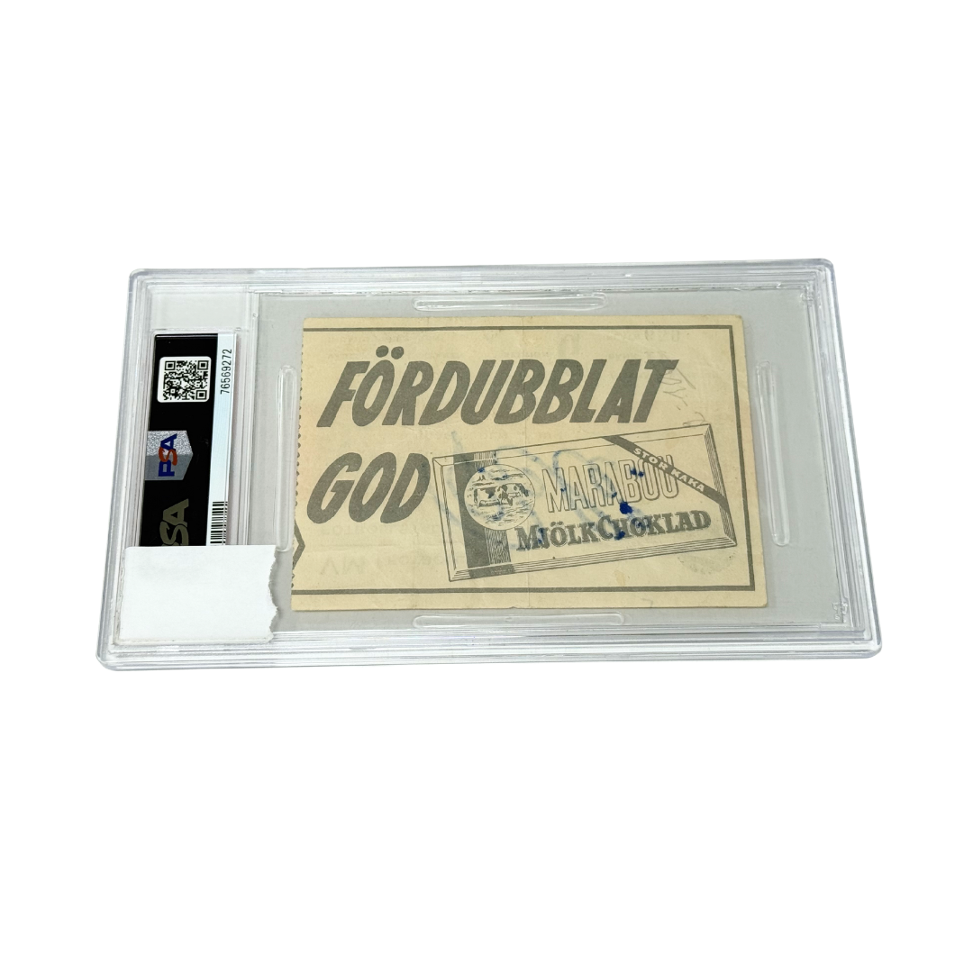 Pele Signed 1958 World Cup Final Ticket - PSA 1