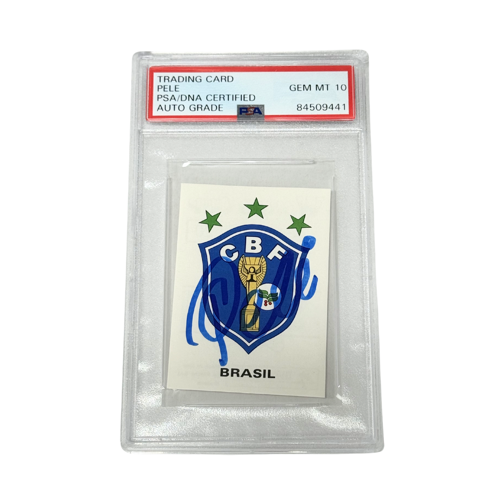 Pele Signed World Cup Brazil Sticker #20 - PSA Auto 10