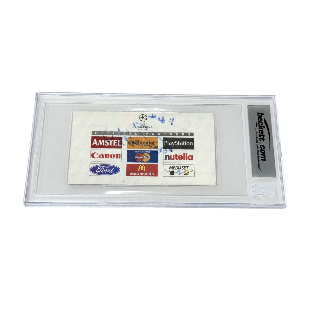 Ronaldo Nazario Signed & Inscribed UCL First Goal Ticket - BGS 4