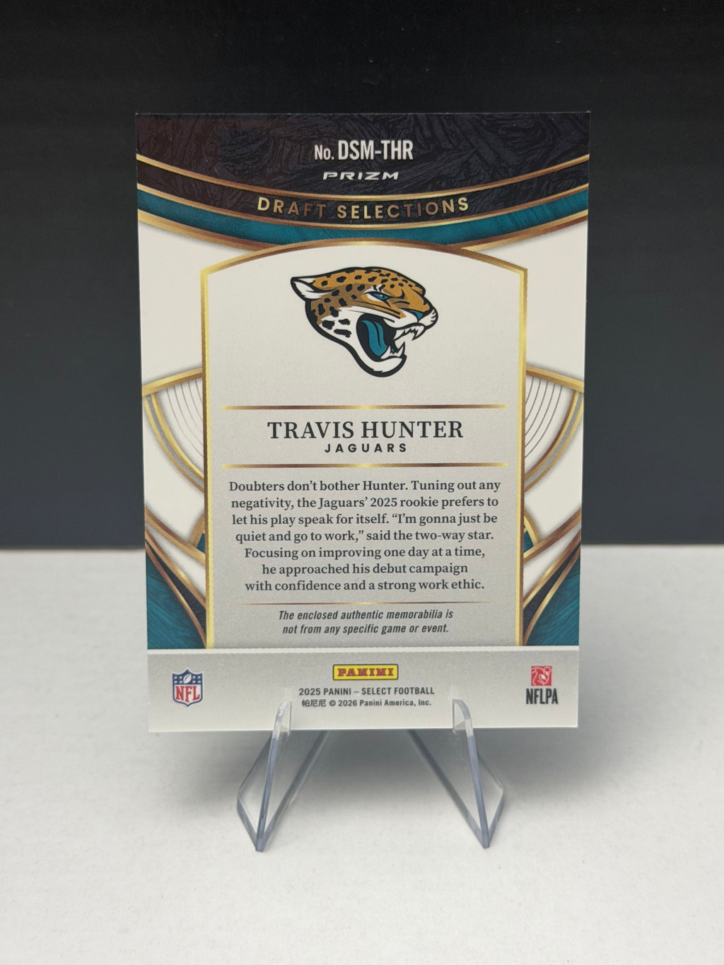 Travis Hunter - 2025 Select Football - Draft Selections Patch - Rookie
