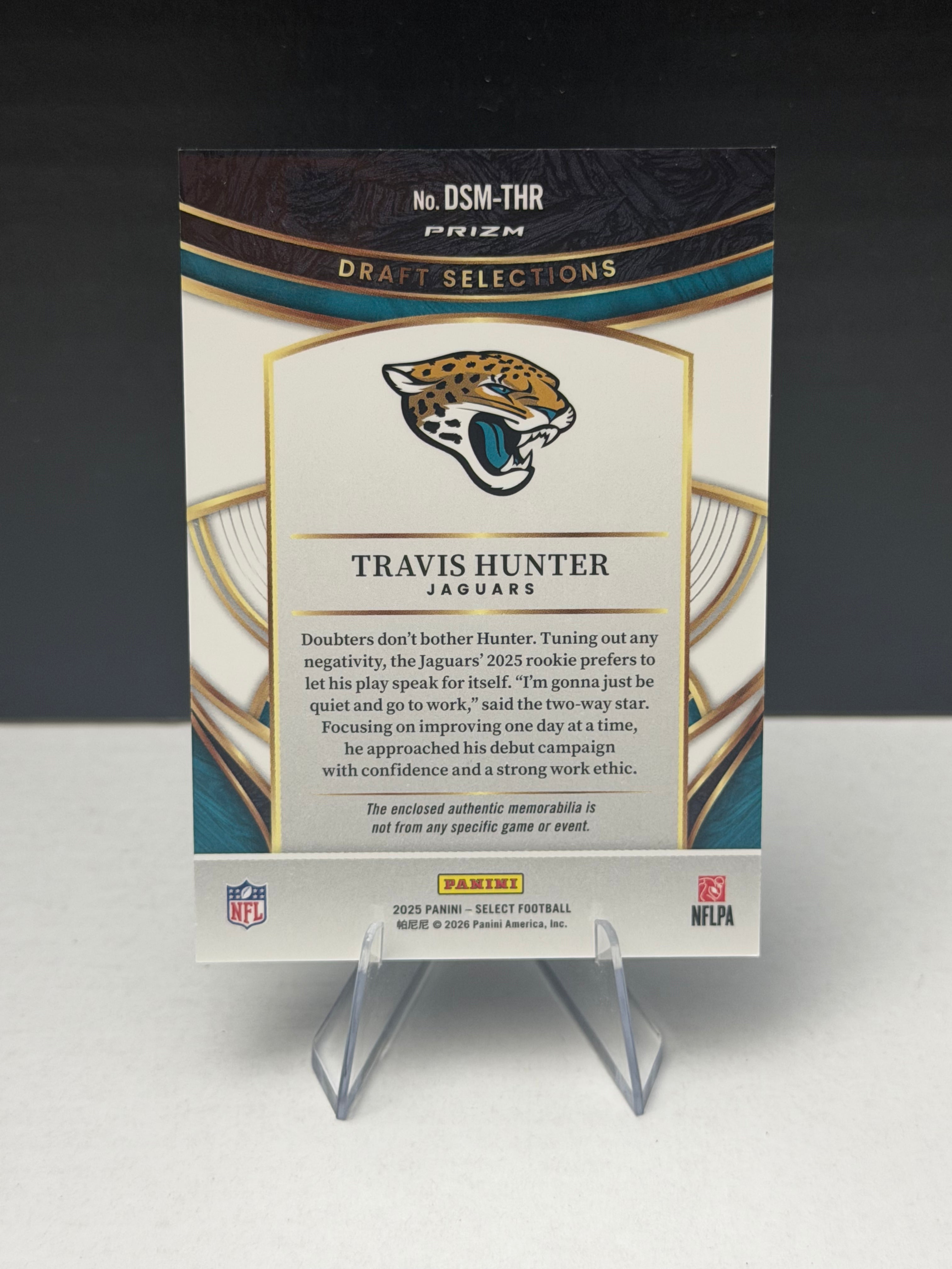 Travis Hunter - 2025 Select Football - Draft Selections Patch - Rookie