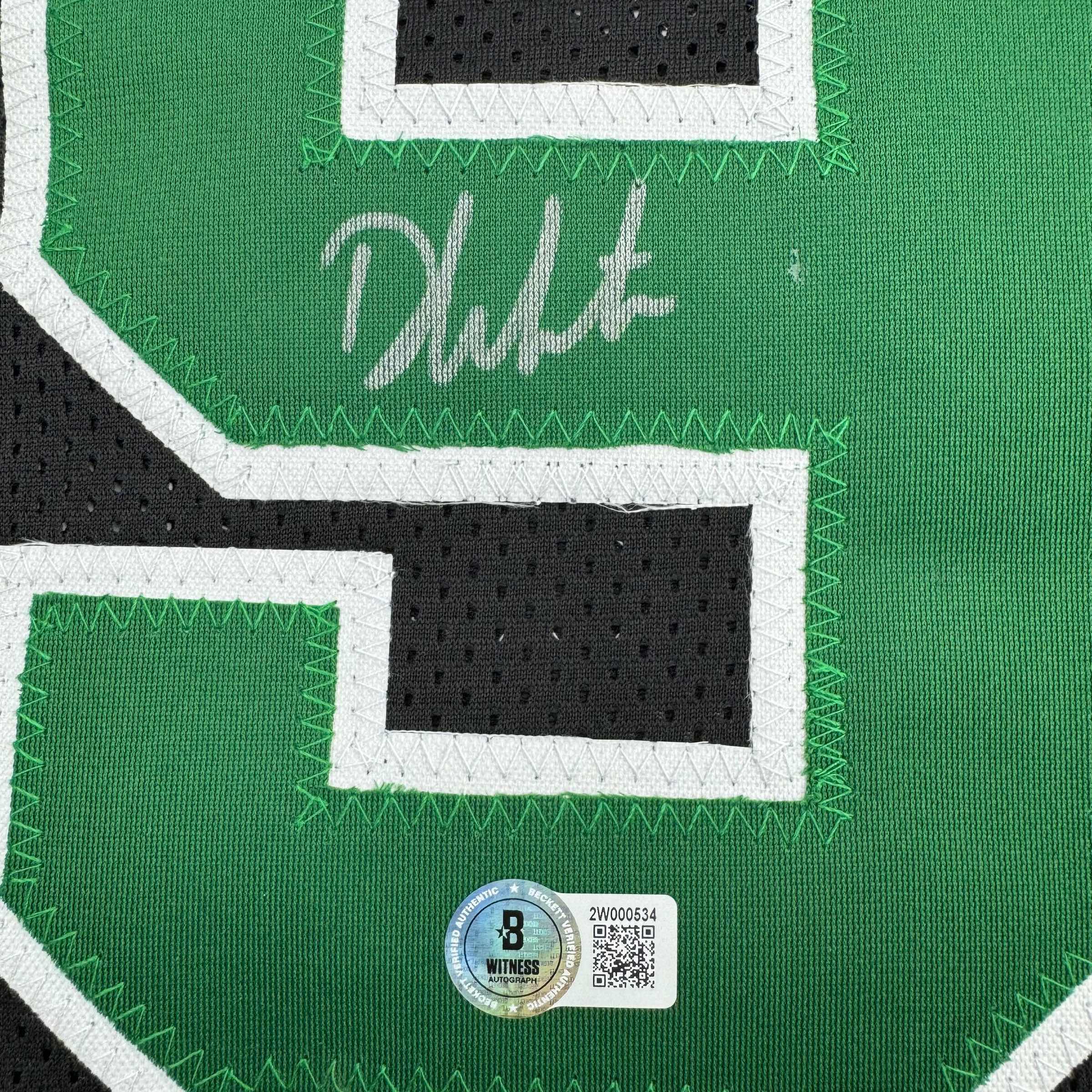 Autographed/Signed Derrick White Boston Black Basketball Jersey Beckett BAS COA