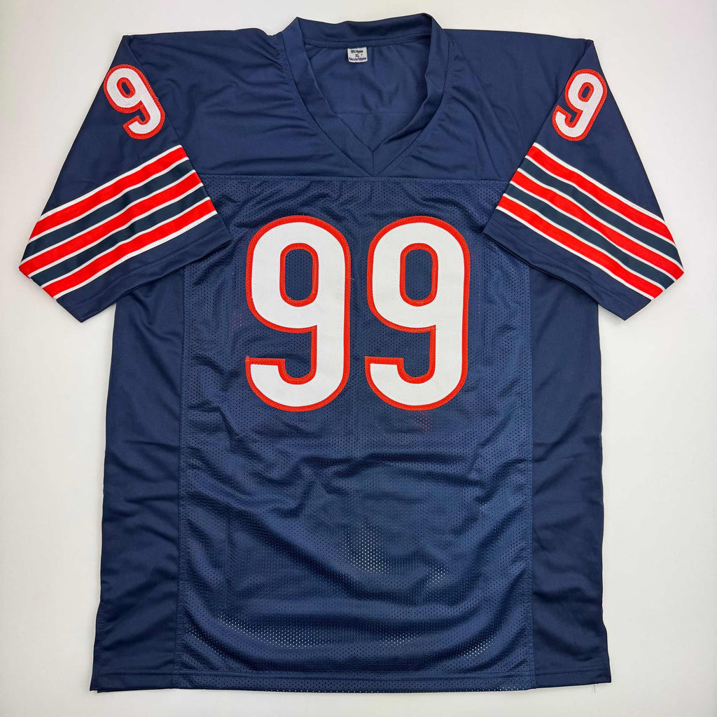 Autographed/Signed Dan Hampton HOF 2002 Chicago Blue Football Jersey Beckett BAS COA